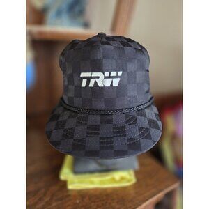 Vintage TRW Automotive Parts Rope Snapback Hat Dad Cap Checkered Flag